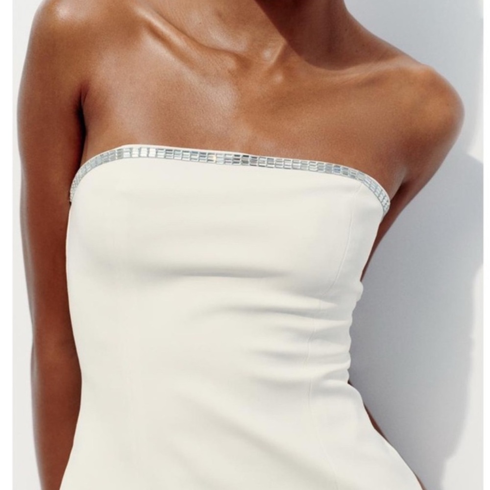 Zara Strapless Tube Top with Silver Accents